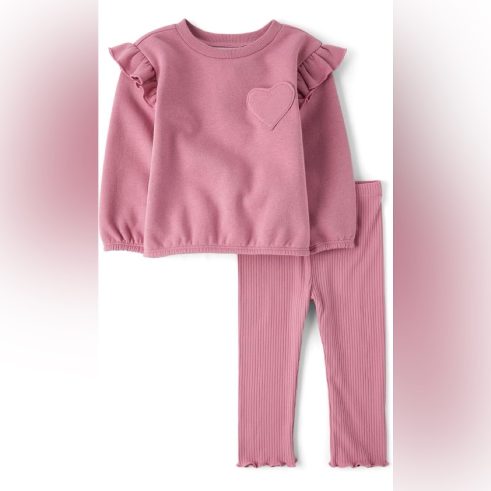 Pink Toddler Sweatshirt and Leggings Set